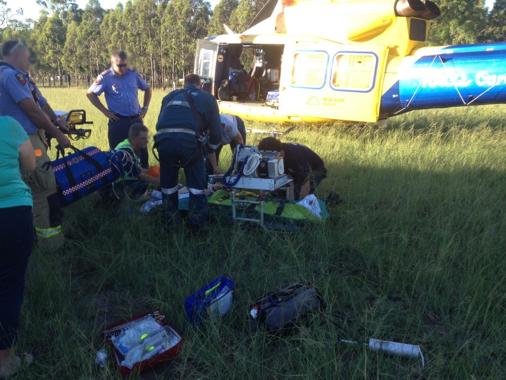 Teen airlifted to Brisbane in critical condition after motorbike incident. Teen airlifted to Brisbane in critical condition after motorbike incident.
